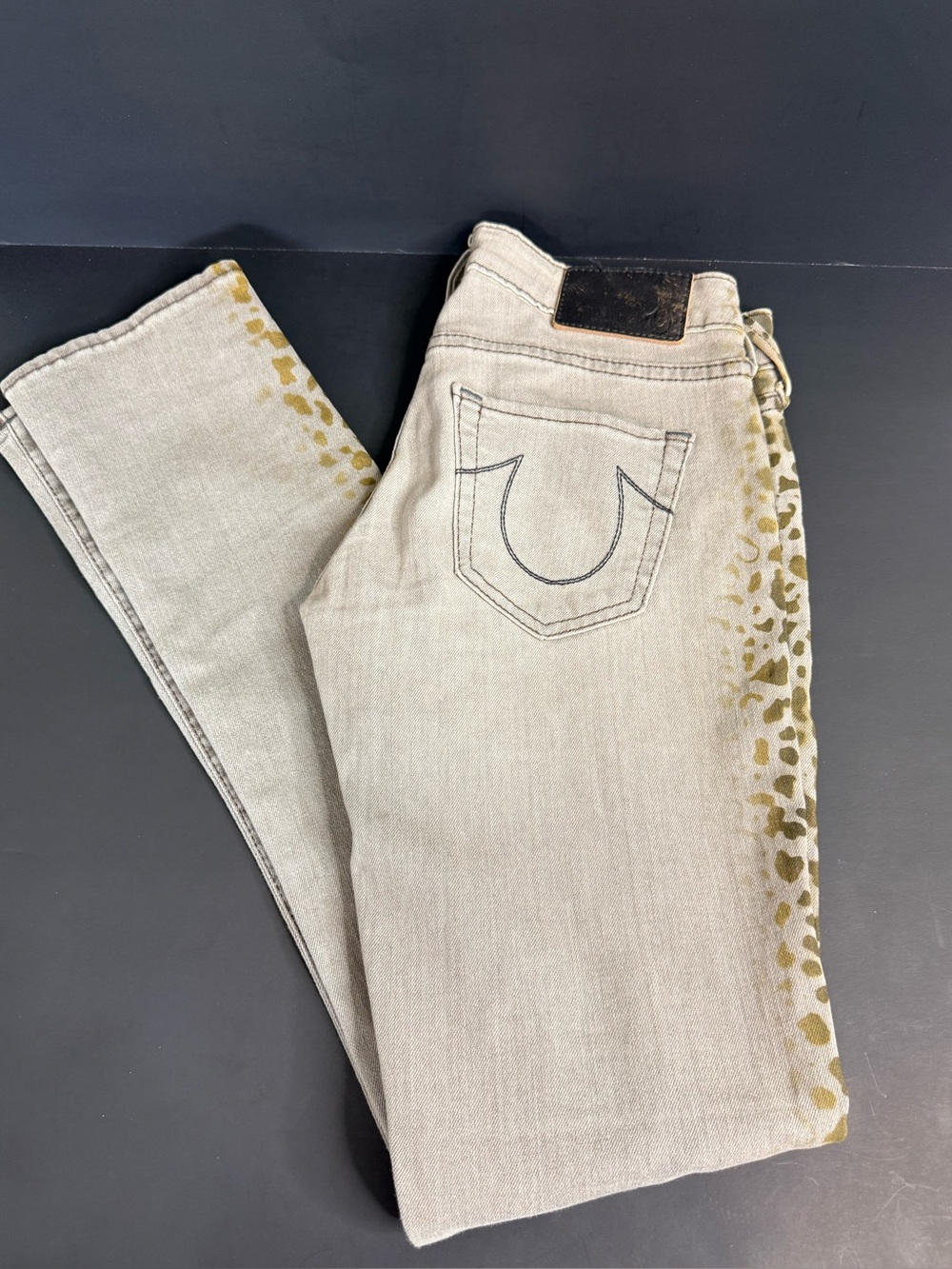 True Religion Jude Jeans Women’s 28 Made USA Leopard Animal Print Y2K - Picture 2 of 10